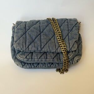 Madden Girl DENIUM Blue Quilted Crossbody Bag